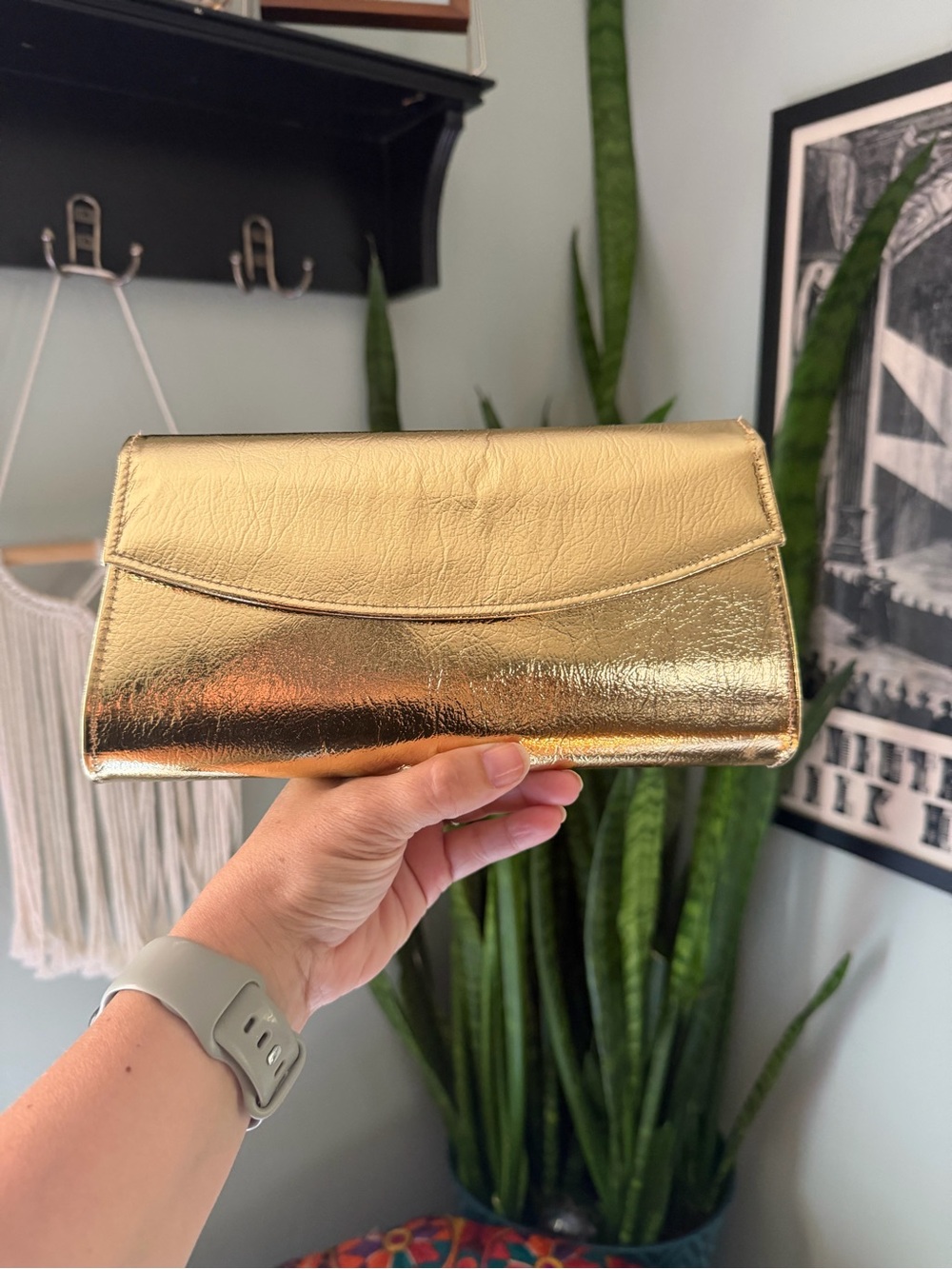 VTG 60s Rulo Gold Metallic Clutch Bag